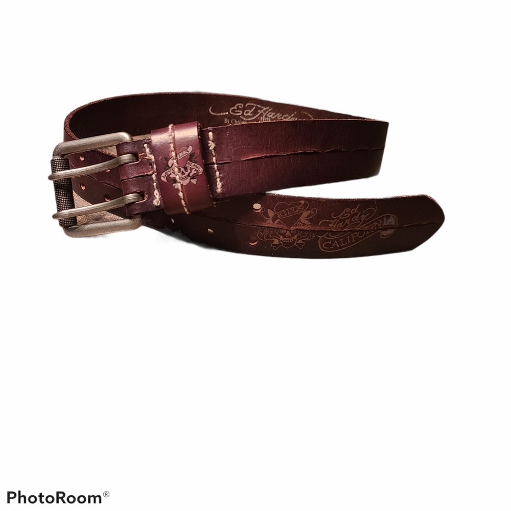- RARE Ed Hardy Love Kills Slowly Leather Belt